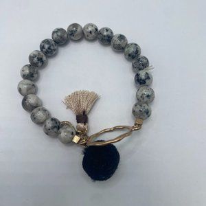 NWOT Marble Beaded Bracelet with Gold Hardwear